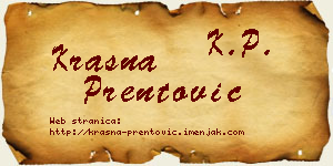 Krasna Prentović vizit kartica